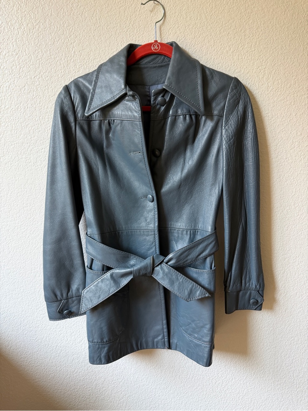 Vintage Peter Caruso Blue Leather Jacket